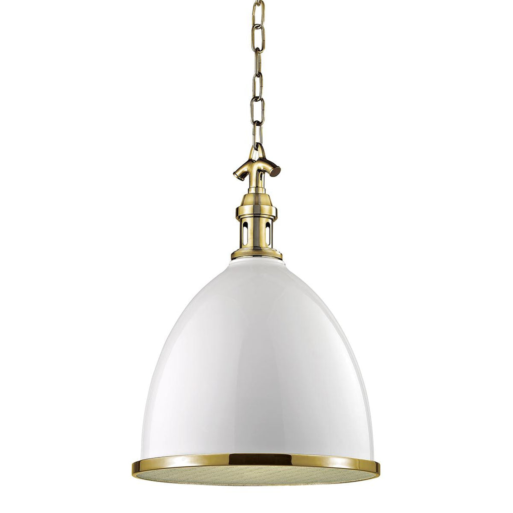 Hudson Valley Lighting Viceroy White/aged Brass 12.75W x 12.75L x 17.75H Pendant