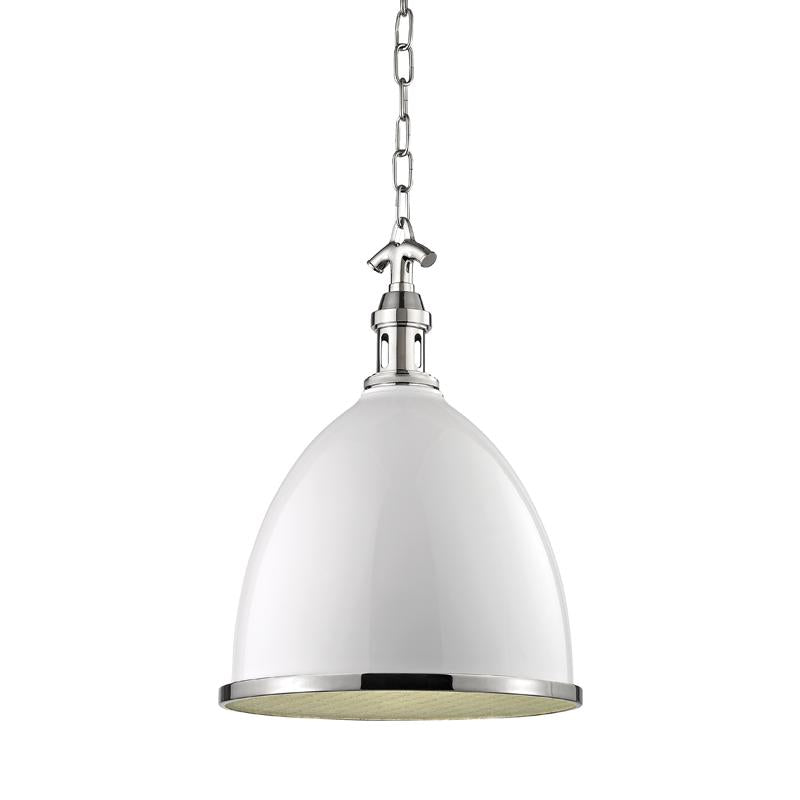 Hudson Valley Lighting Viceroy White/polished Nickel Combo 12.75W x 12.75L x 17.75H Pendant