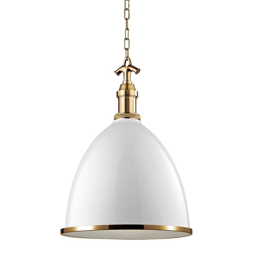 Hudson Valley Lighting Viceroy White/aged Brass 16.75W x 16.75L x 23H Pendant