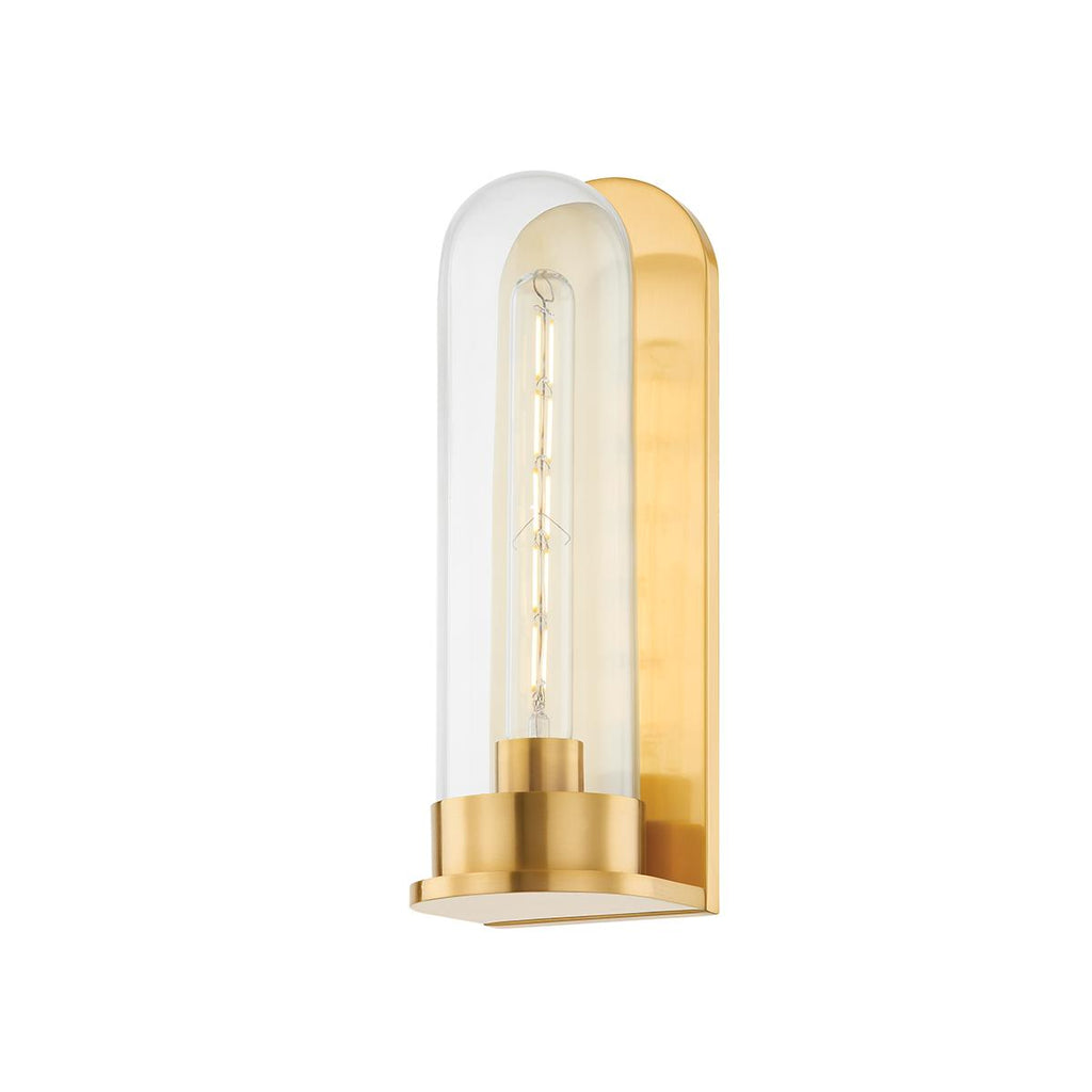 Hudson Valley Lighting Irwin Aged Brass 4.5W x 4.5L x 13.75H Wall Sconce