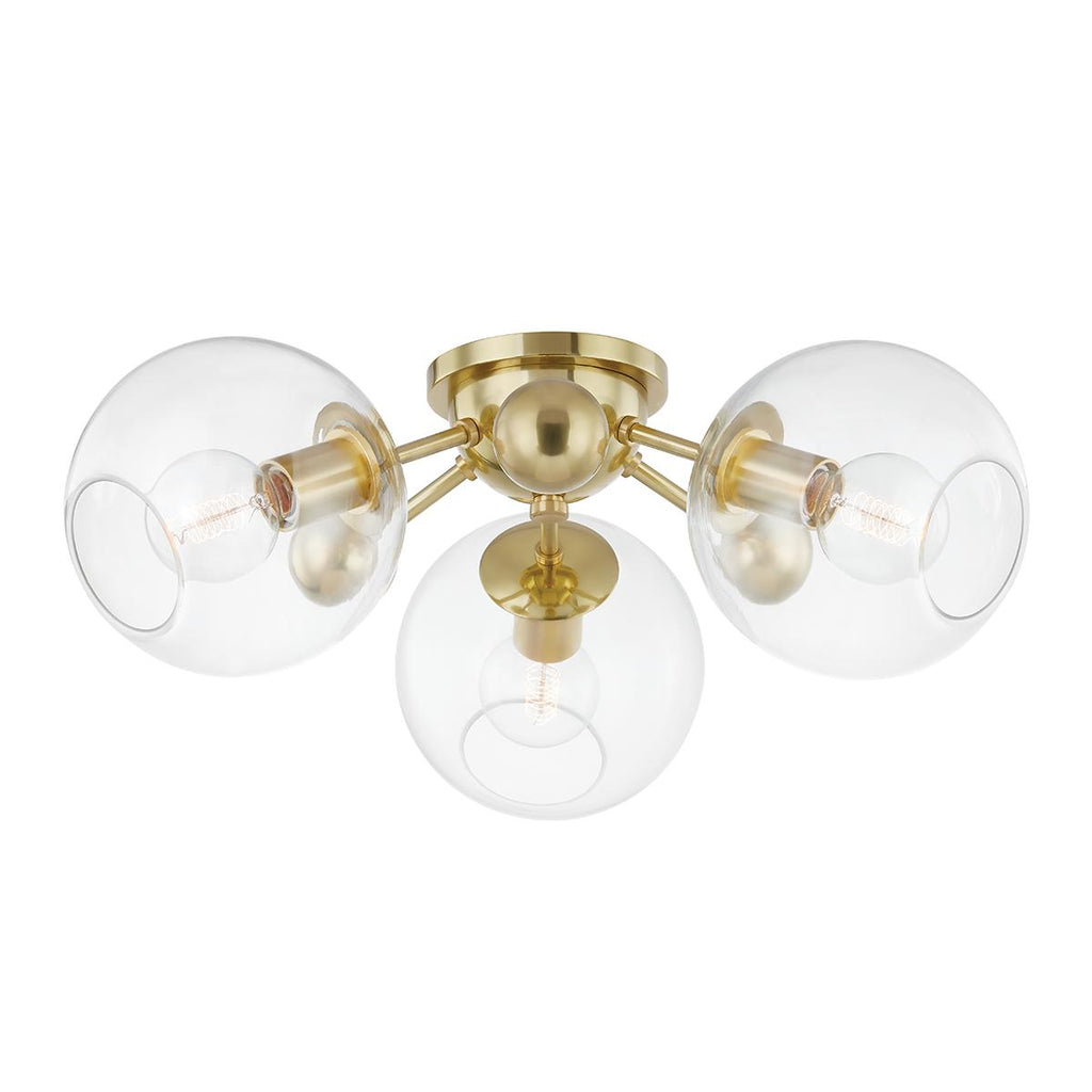 Hudson Valley Lighting Abbott Aged Brass 24.5W x 24.5L x 9.25H Semi-Flush Mount