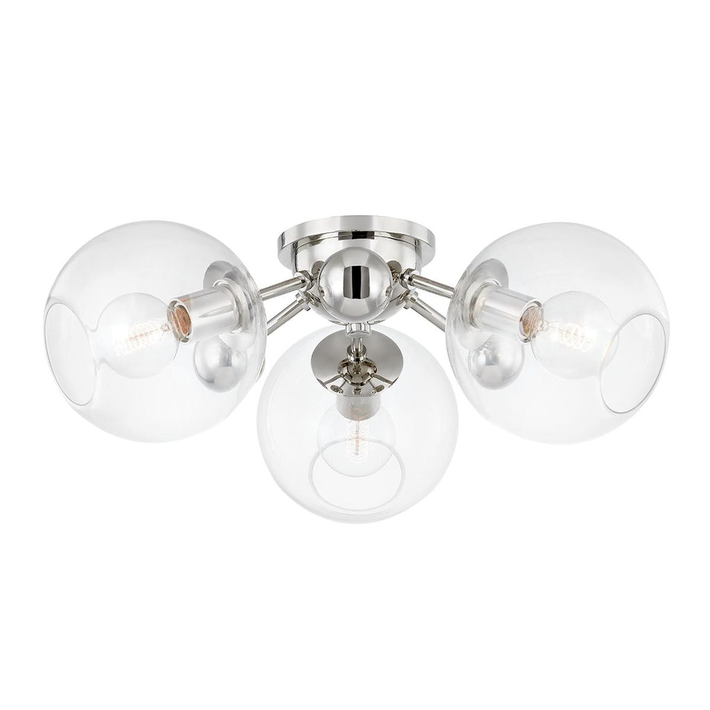 Hudson Valley Lighting Abbott Polished Nickel 24.5W x 24.5L x 9.25H Semi-Flush Mount