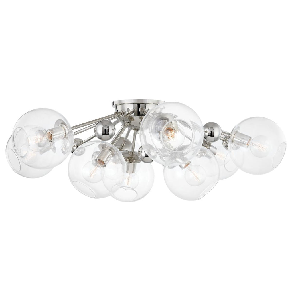 Hudson Valley Lighting Abbott Polished Nickel 41.75W x 41.75L x 14H Semi-Flush Mount