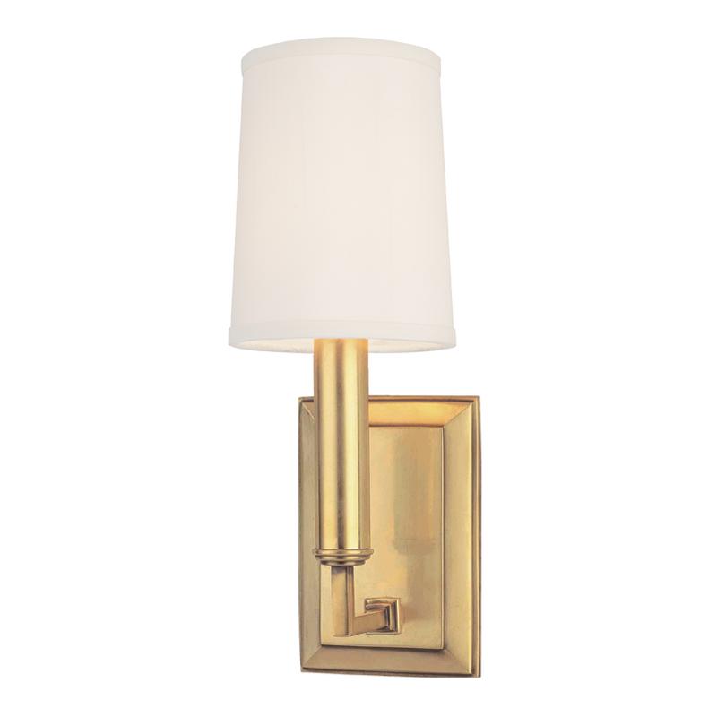 Hudson Valley Lighting Clinton Aged Brass 4W x 4L x 11.5H Wall Sconce