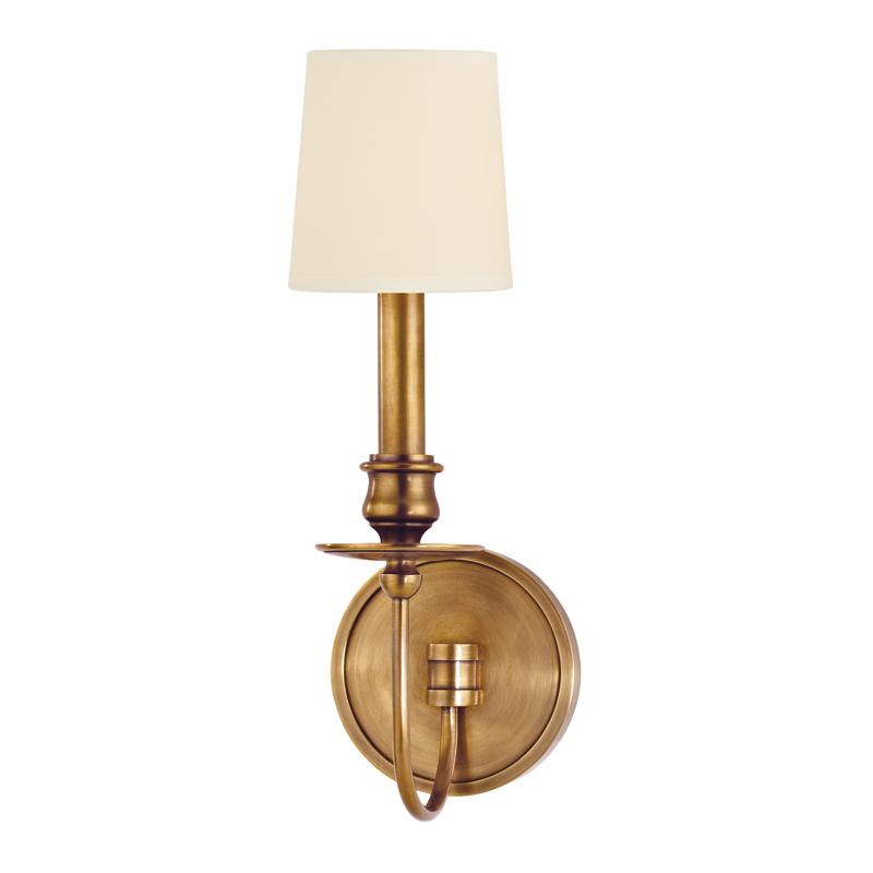 Hudson Valley Lighting Cohasset Aged Brass 4.75W x 4.75L x 14H Wall Sconce