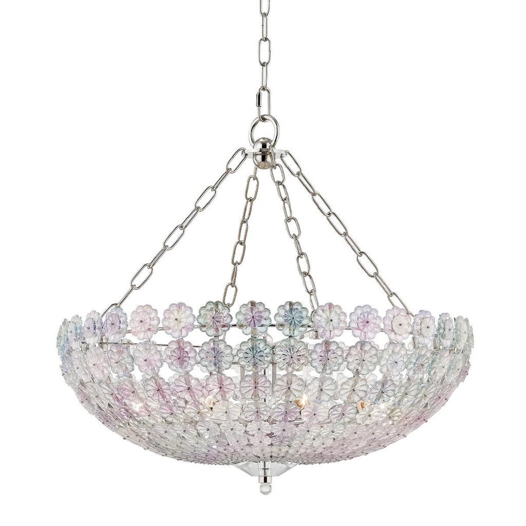 Hudson Valley Lighting Floral Park Polished Nickel 24.5W x 24.5L x 25H Chandelier