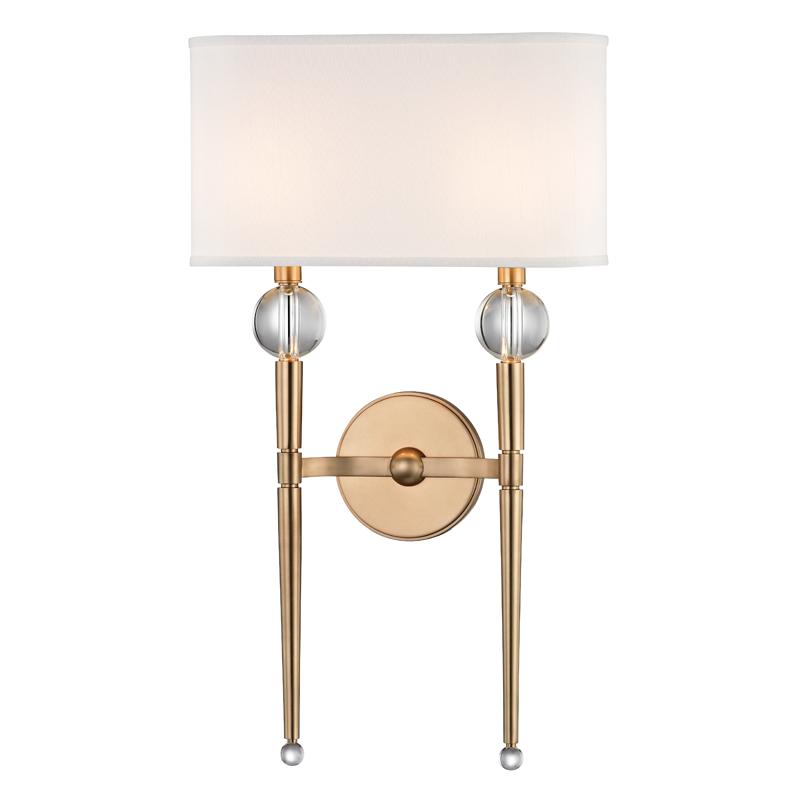 Hudson Valley Lighting Rockland Aged Brass 13W x 13L x 22.25H Wall Sconce