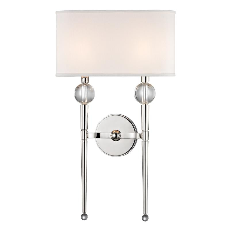 Hudson Valley Lighting Rockland Polished Nickel 13W x 13L x 22.25H Wall Sconce