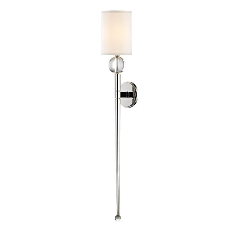 Hudson Valley Lighting Rockland Polished Nickel 5.25W x 5.25L x 36.5H Wall Sconce