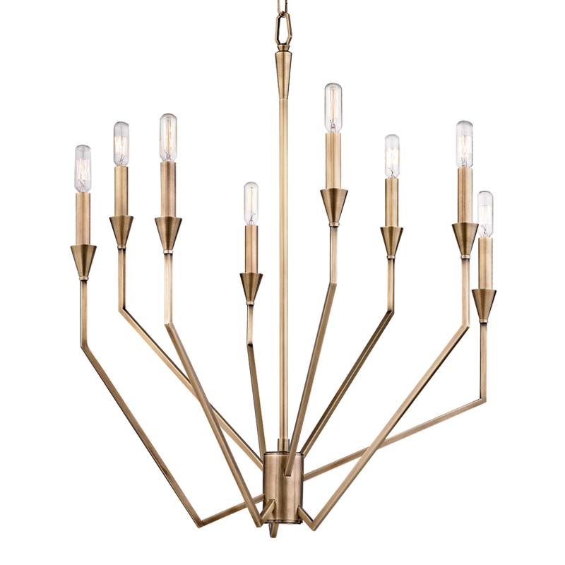 Hudson Valley Lighting Archie Aged Brass 25.25W x 25.25L x 31.5H Chandelier