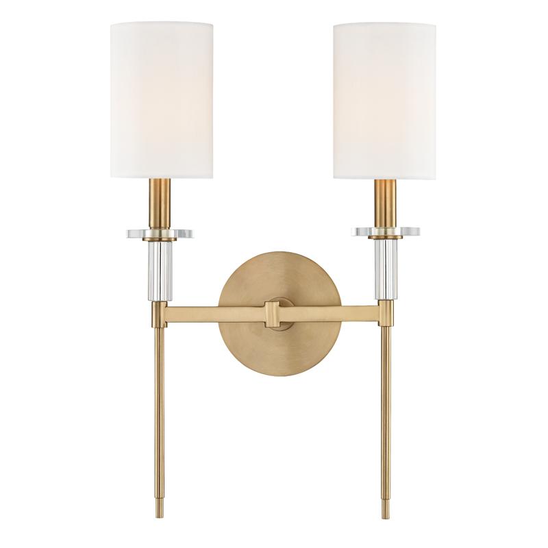 Hudson Valley Lighting Amherst Aged Brass 13W x 13L x 18.75H Wall Sconce