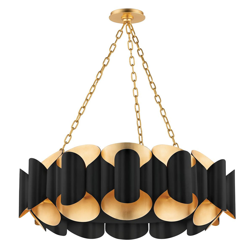 Hudson Valley Lighting Banks Gold Leaf/black 34.5W x 34.5L x 11.75H Chandelier