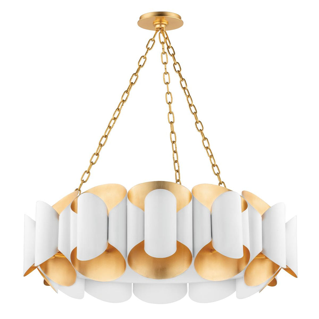 Hudson Valley Lighting Banks Gold Leaf/white 34.5W x 34.5L x 11.75H Chandelier