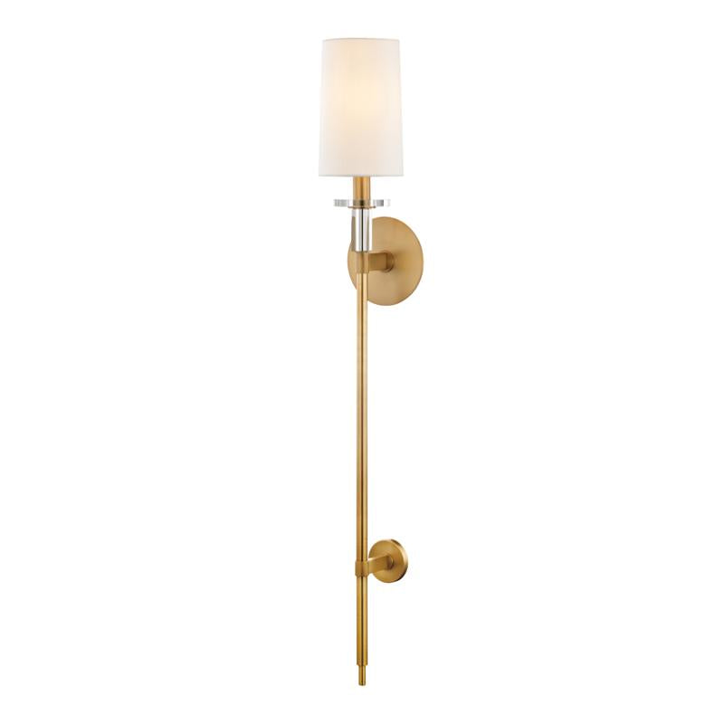 Hudson Valley Lighting Amherst Aged Brass 5.38W x 5.38L x 36H Wall Sconce