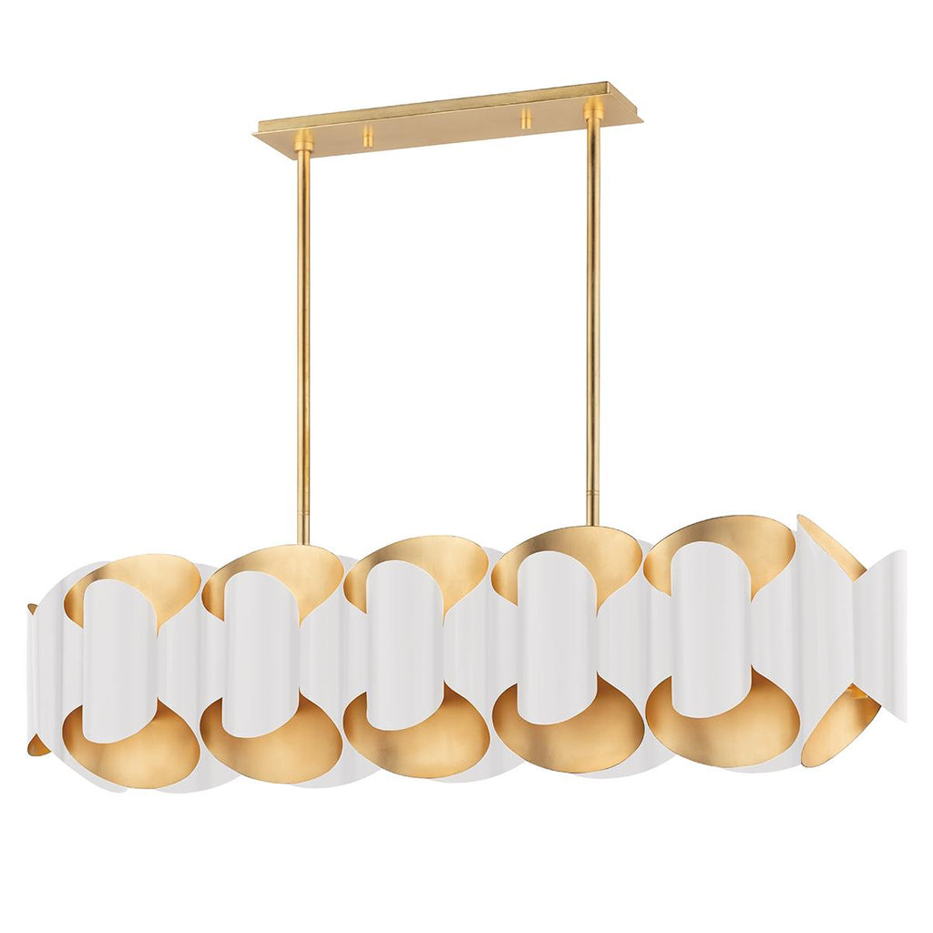 Hudson Valley Lighting Banks Gold Leaf/white 46W x 12.94L x 15H Pendant