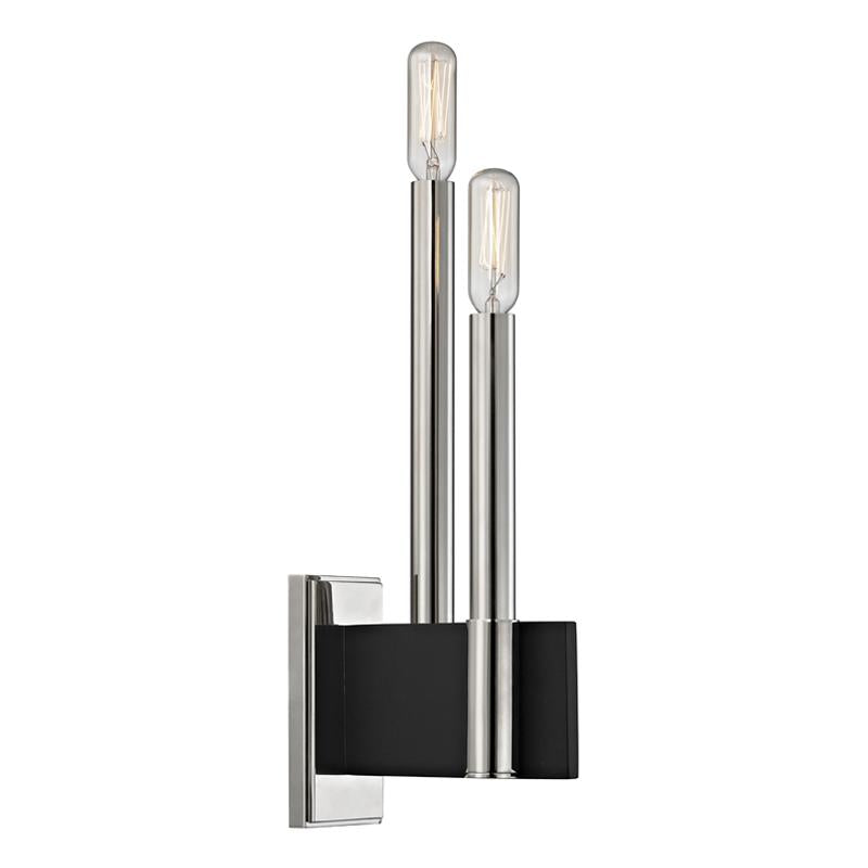 Hudson Valley Lighting Abrams Polished Nickel 2.5W x 2.5L x 12.75H Wall Sconce