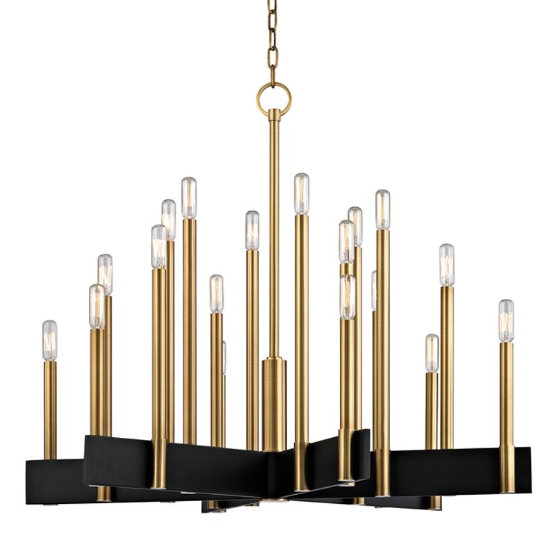 Hudson Valley Lighting Abrams Aged Brass 33.5W x 33.5L x 27.5H Chandelier