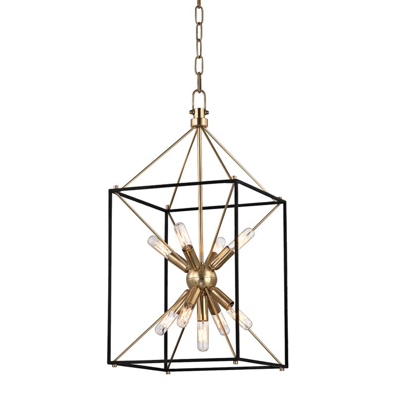 Hudson Valley Lighting Glendale Aged Brass/black 12.25W x 12.25L x 24.75H Pendant