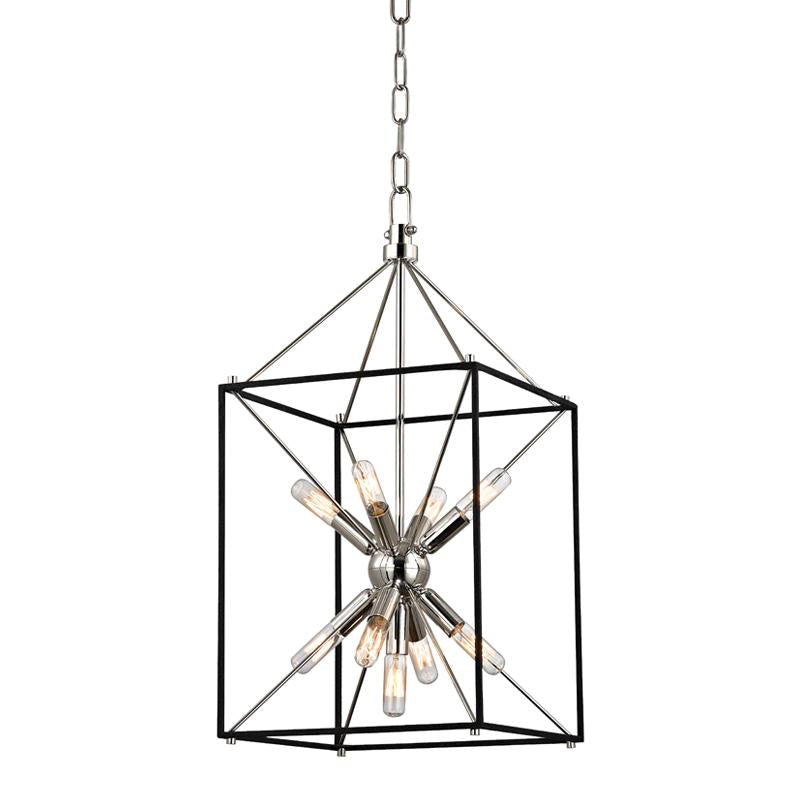 Hudson Valley Lighting Glendale Polished Nickel/black 12.25W x 12.25L x 24.75H Pendant