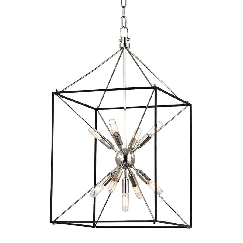 Hudson Valley Lighting Glendale Polished Nickel/black 16.25W x 16.25L x 30H Pendant