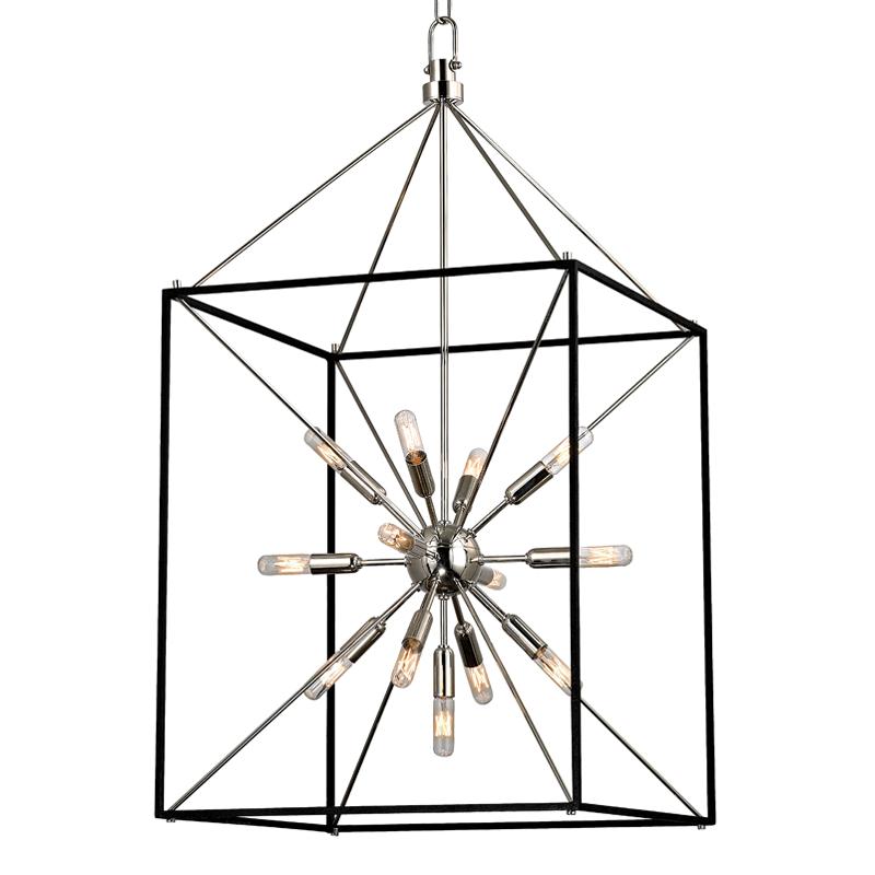 Hudson Valley Lighting Glendale Polished Nickel/black 20.25W x 20.25L x 38.25H Pendant