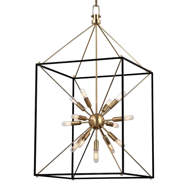 Hudson Valley Lighting Glendale Aged Brass/black 20.25W x 20.25L x 38.25H Pendant