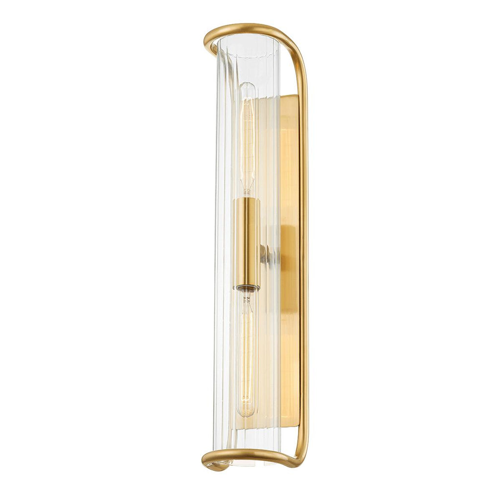 Hudson Valley Lighting Fillmore Aged Brass 5.5W x 5.5L x 26.25H Wall Sconce