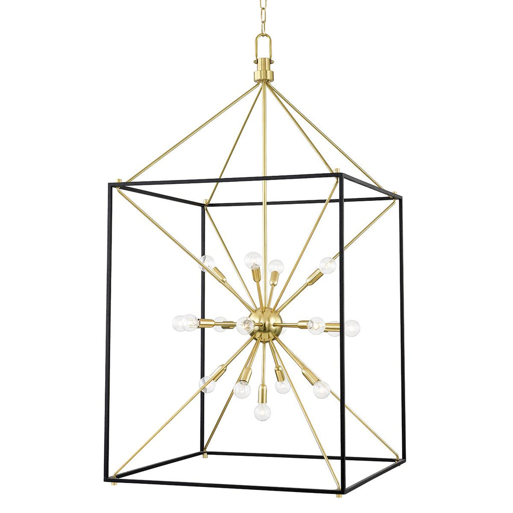 Hudson Valley Lighting Glendale Aged Brass/black 27W x 27L x 51.25H Pendant