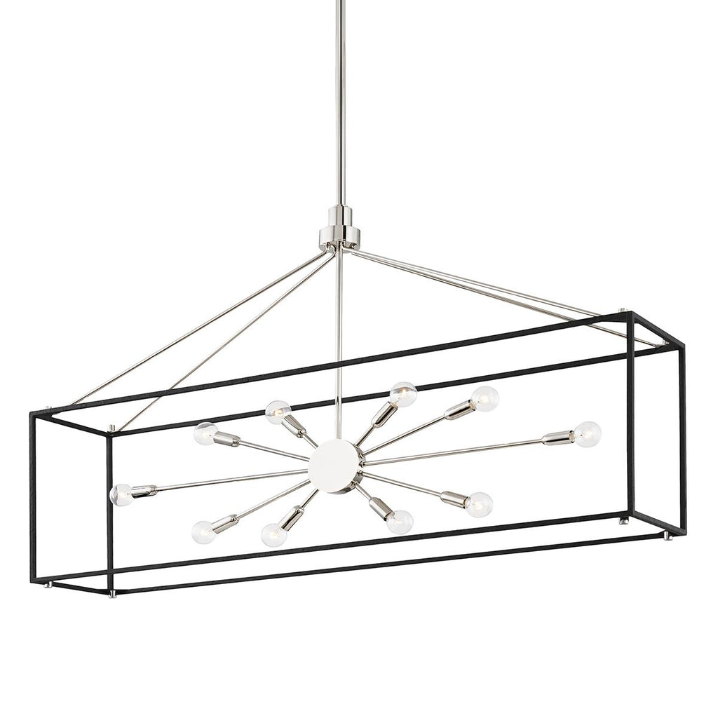 Hudson Valley Lighting Glendale Polished Nickel/black 10W x 48L x 28.32H Pendant