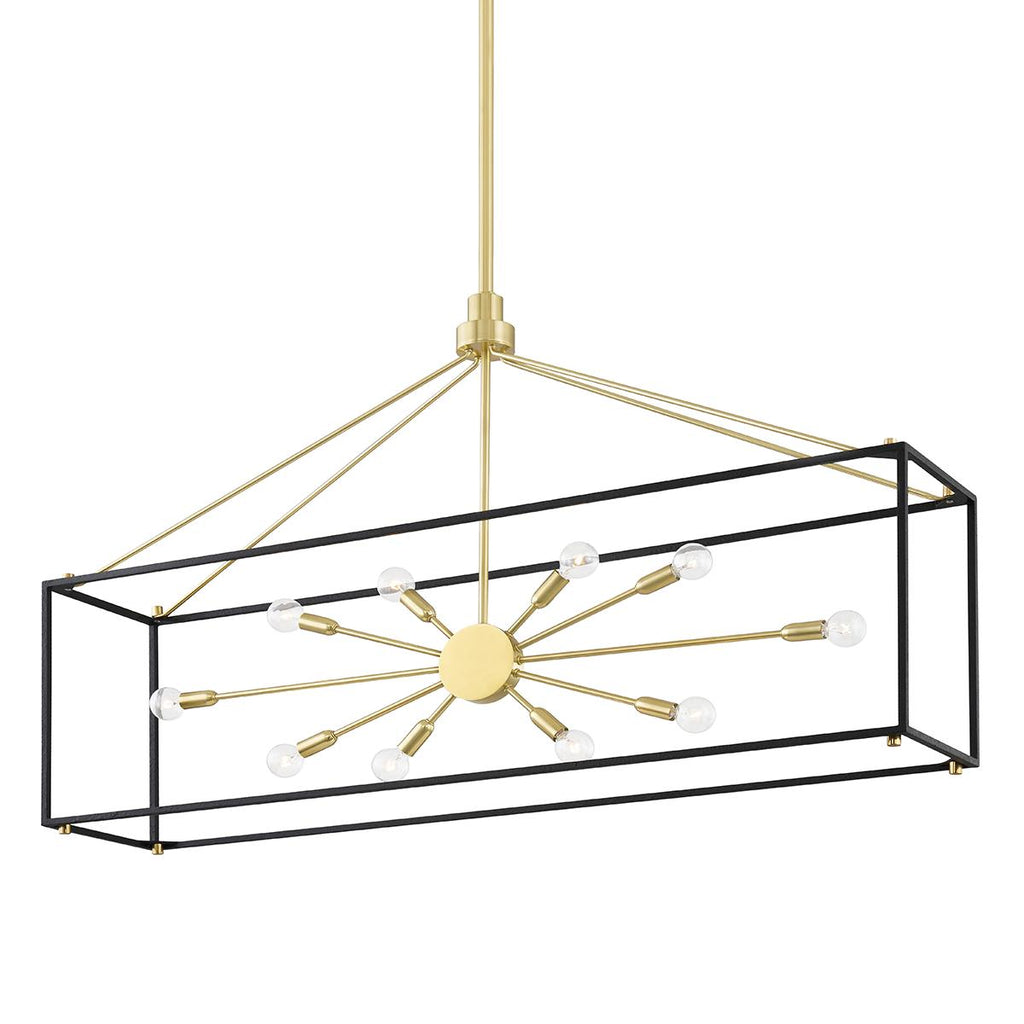 Hudson Valley Lighting Glendale Aged Brass/black 10W x 48L x 28.32H Pendant