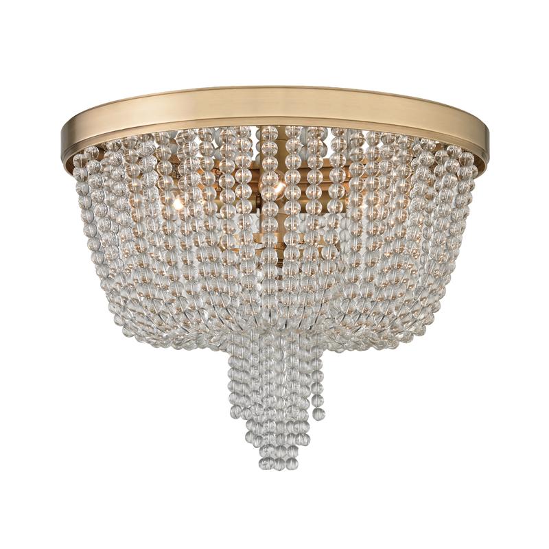 Hudson Valley Lighting Royalton Aged Brass 18.25W x 18.25L x 14.5H Flush Mount