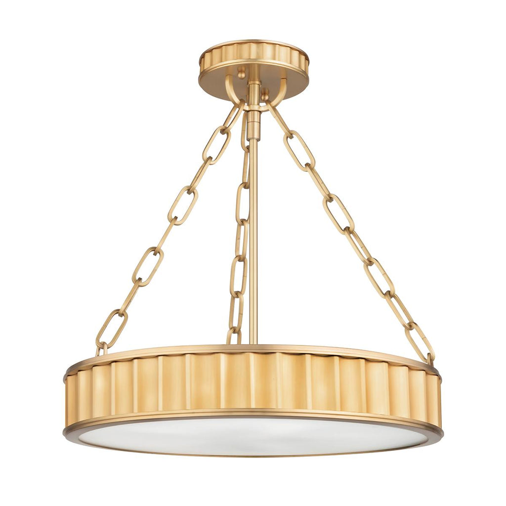 Hudson Valley Lighting Middlebury Aged Brass 15.5W x 15.5L x 16.75H Semi-Flush Mount