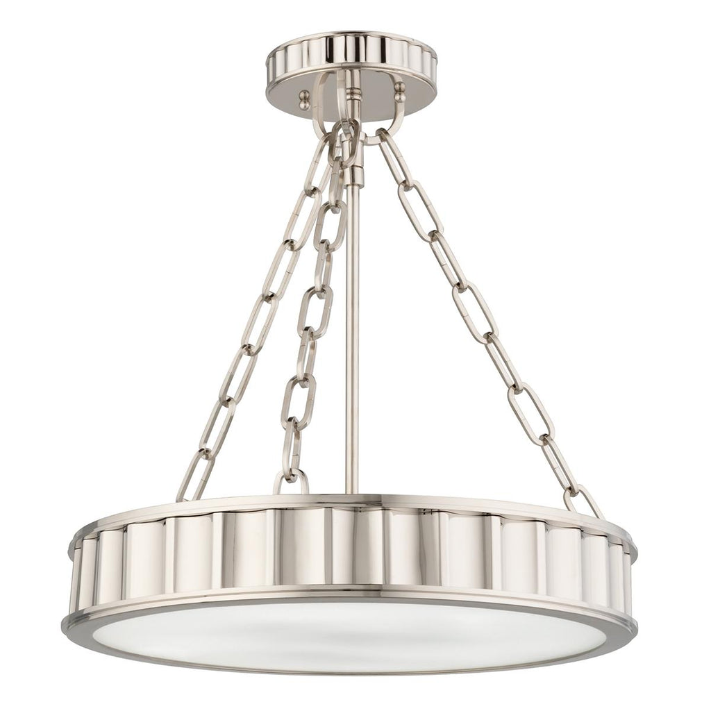 Hudson Valley Lighting Middlebury Polished Nickel 15.5W x 15.5L x 16.75H Semi-Flush Mount