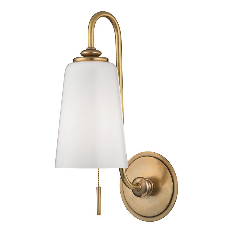 Hudson Valley Lighting Glover Aged Brass 5.5W x 5.5L x 16H Wall Sconce