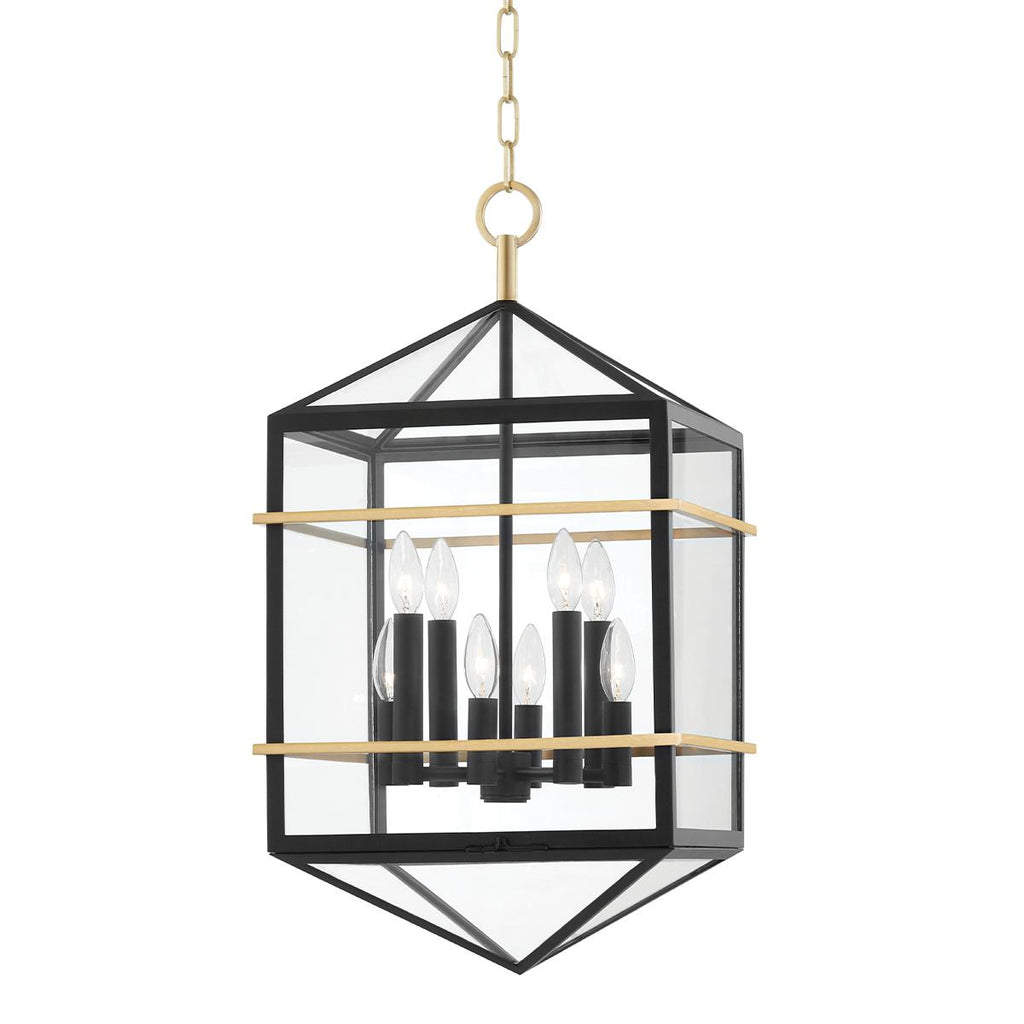 Hudson Valley Lighting Bedford Hills Aged Brass/black 14.75W x 14.75L x 27H Pendant