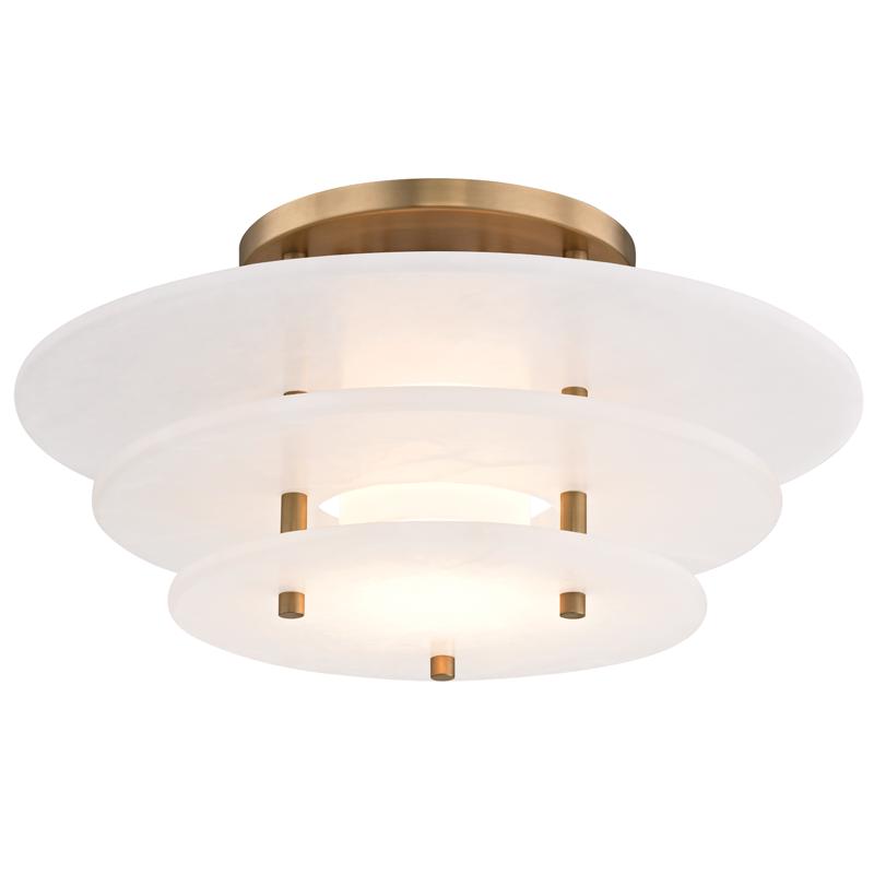 Hudson Valley Lighting Gatsby Aged Brass 15.75W x 15.75L x 7.5H Flush Mount