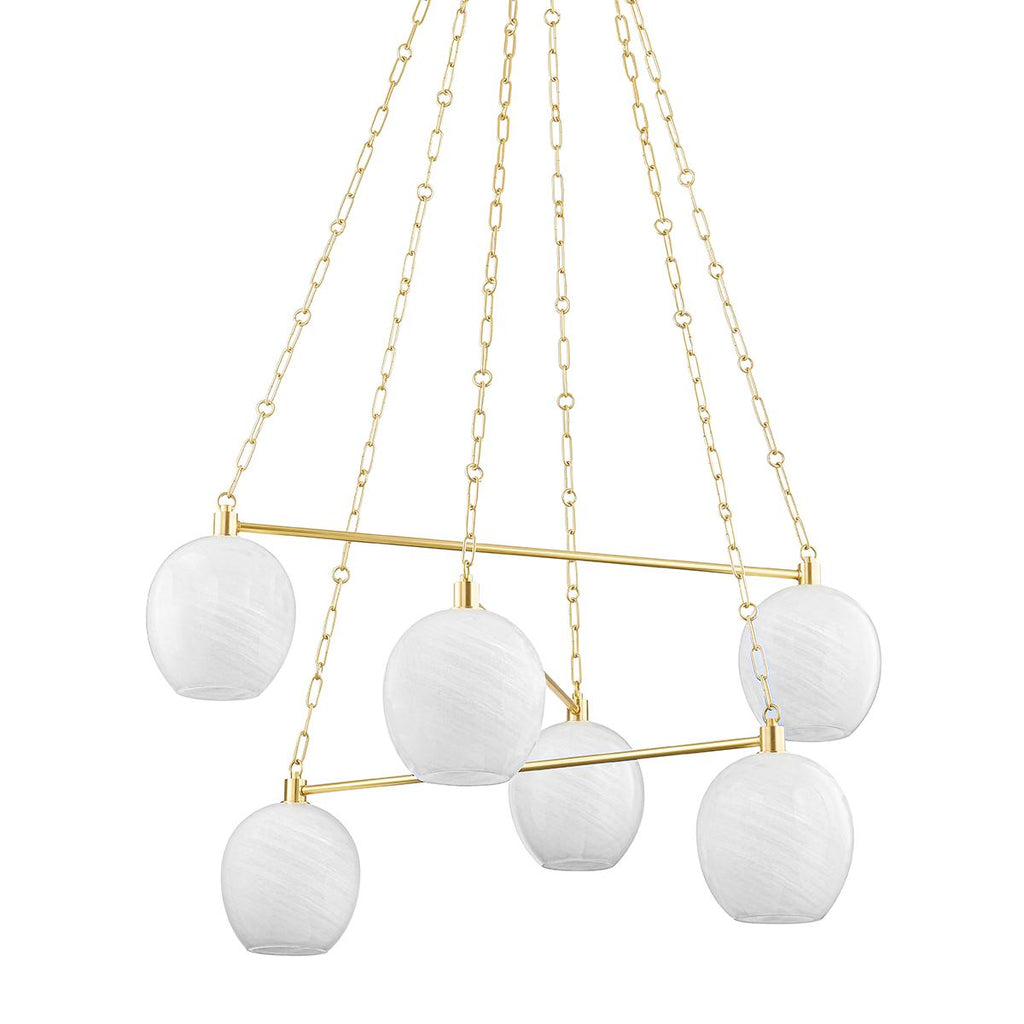 Hudson Valley Lighting Asbury Park Aged Brass 38W x 38L x 20.25H Chandelier