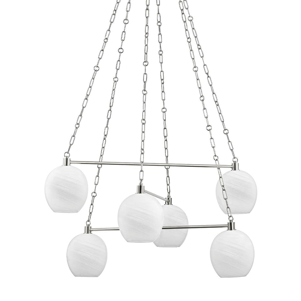 Hudson Valley Lighting Asbury Park Polished Nickel 38W x 38L x 20.25H Chandelier