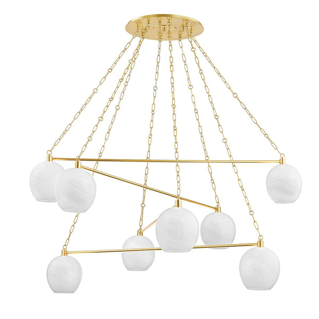 Hudson Valley Lighting Asbury Park Aged Brass 54.5W x 54.5L x 26.25H Chandelier