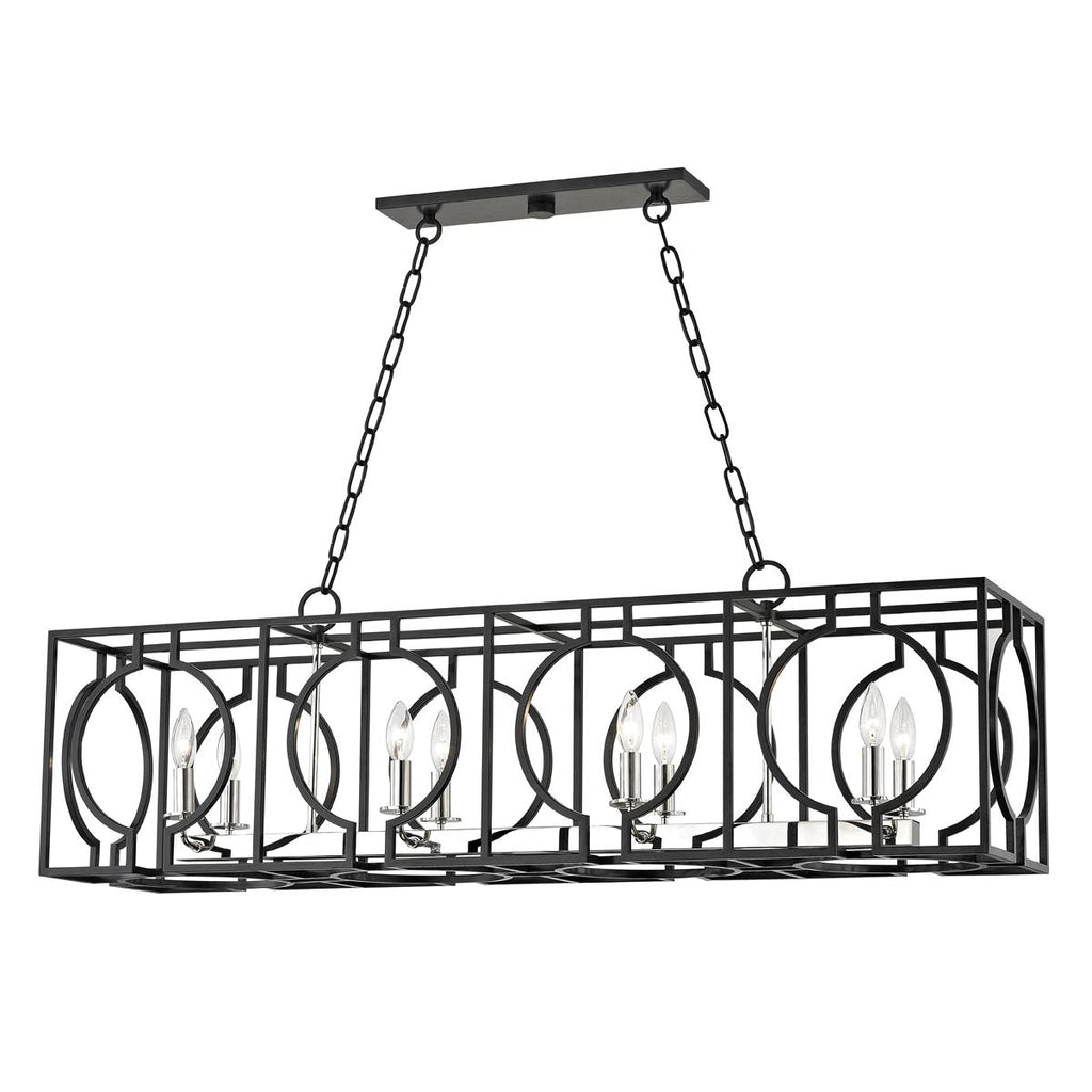 Hudson Valley Lighting Octavio Aged Iron/polished Nickel Combo 12W x 46L x 14.5H Pendant