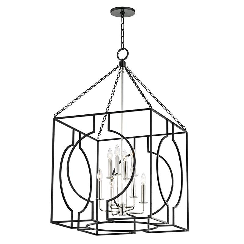 Hudson Valley Lighting Octavio Aged Iron/polished Nickel Combo 24W x 24L x 43.25H Pendant