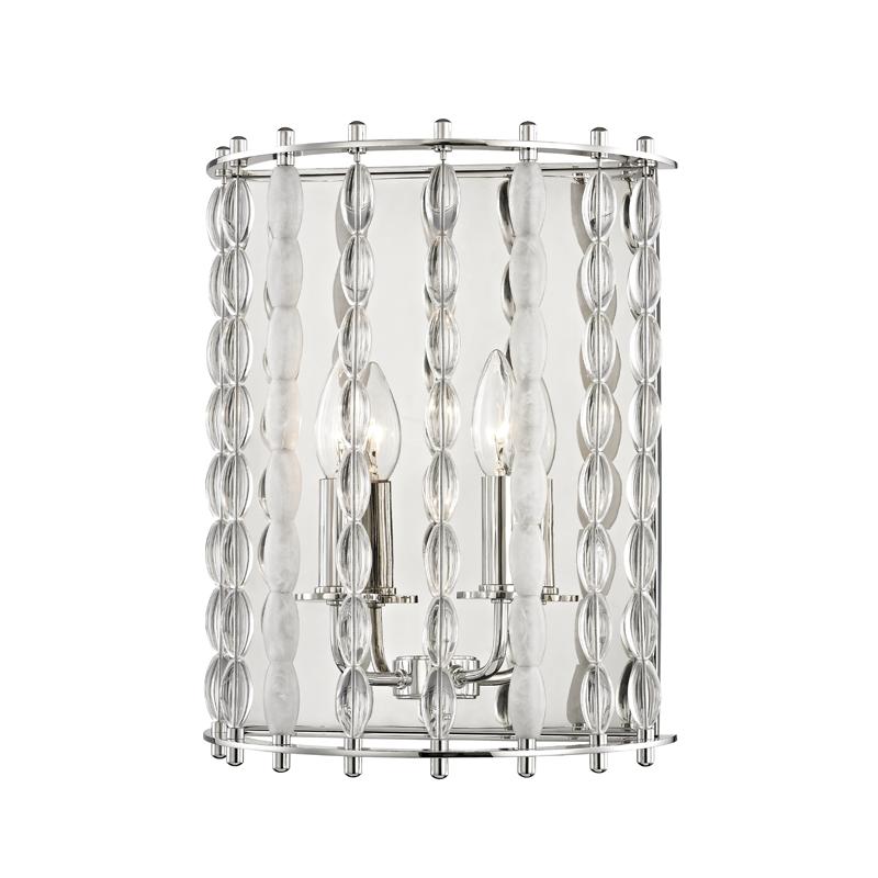 Hudson Valley Lighting Whitestone Polished Nickel 11W x 11L x 14H Wall Sconce