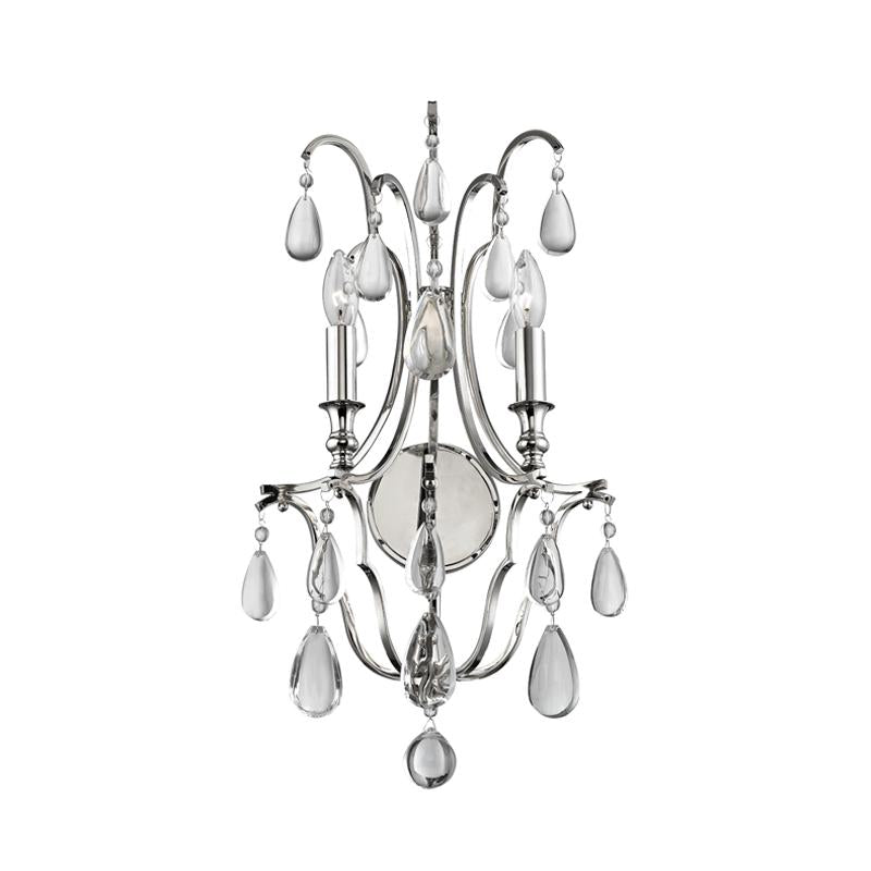 Hudson Valley Lighting Crawford Polished Nickel 13.25W x 13.25L x 23.75H Wall Sconce