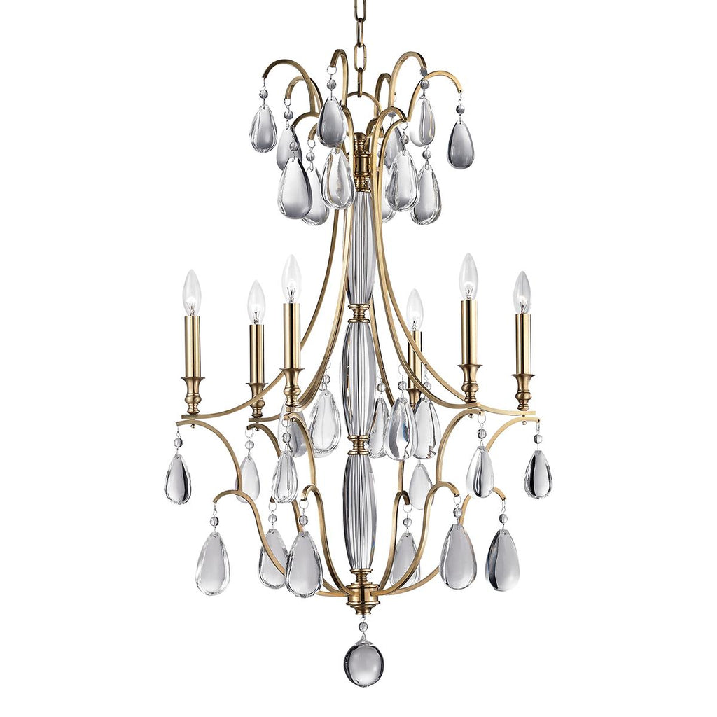 Hudson Valley Lighting Crawford Aged Brass 24.25W x 24.25L x 39H Chandelier