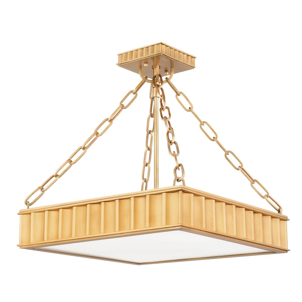 Hudson Valley Lighting Middlebury Aged Brass 16.25W x 16.25L x 16.5H Semi-Flush Mount