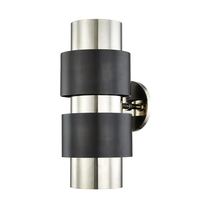 Hudson Valley Lighting Cyrus Polished Nickel/old Bronze Combo 6W x 6L x 14H Wall Sconce