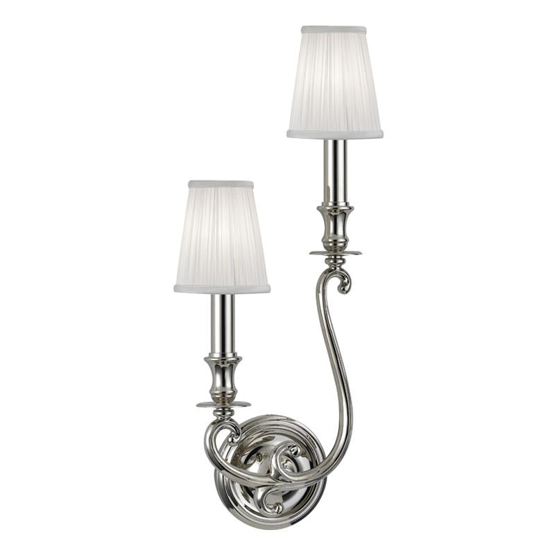 Hudson Valley Lighting Meade Polished Nickel 9.25W x 9.25L x 21.75H Wall Sconce