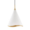 Hudson Valley Lighting Martini Gold Leaf/Soft Off White Combo 13W X 13L X 18.5H Pendant