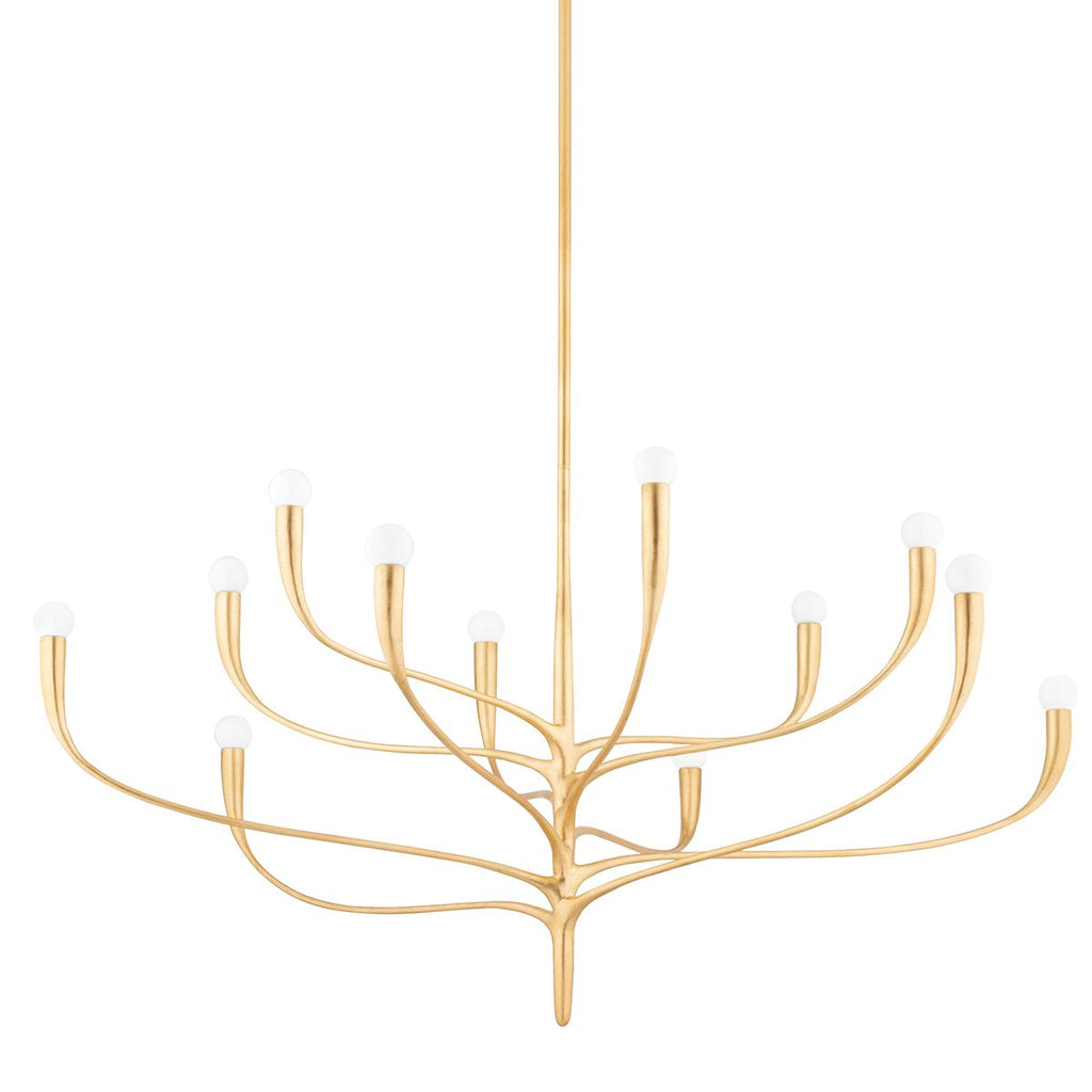 Hudson Valley Lighting Labra Vintage Gold Leaf 52.25W x 52.25L x 26.5H Chandelier