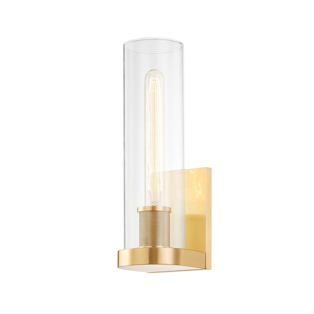 Hudson Valley Lighting Porter Aged Brass 4.25W x 4.25L x 13H Wall Sconce